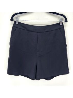 Skies Are Blue Black High-Waist Tailored Shorts